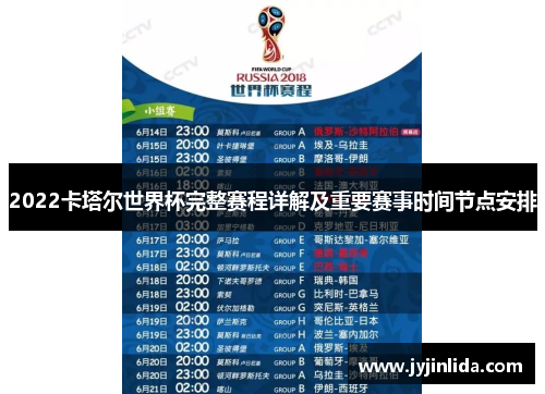 2022卡塔尔世界杯完整赛程详解及重要赛事时间节点安排